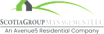 The image is a logo of a company named "Scotia Group Management LLC" which is an Avenue5 residential company.